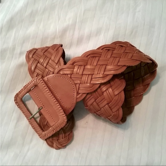 Abercrombie & Fitch Accessories - Abercrombie Cognac Brown Braided Leather Boho Belt